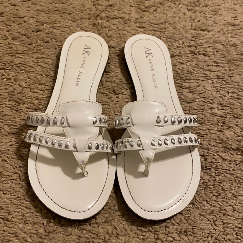 Anne Klein white sandals